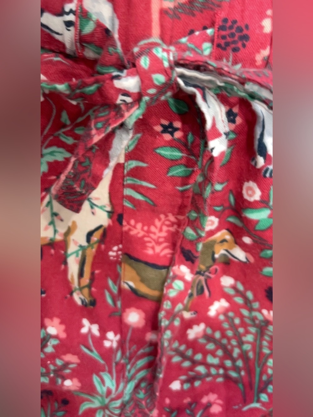 Printfresh Womens XL Red Green Dog Print Organic Cotton Pajama Sleep Shorts - Picture 5 of 13